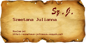 Szmetana Julianna névjegykártya